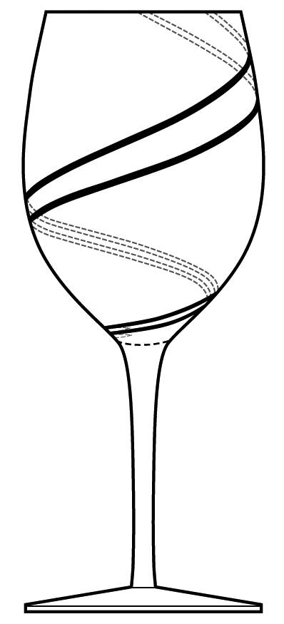 Black Swirl Water Goblet by Luigi Bormioli-1