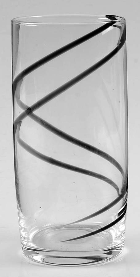 Black Swirl Highball Glass by Luigi Bormioli-1