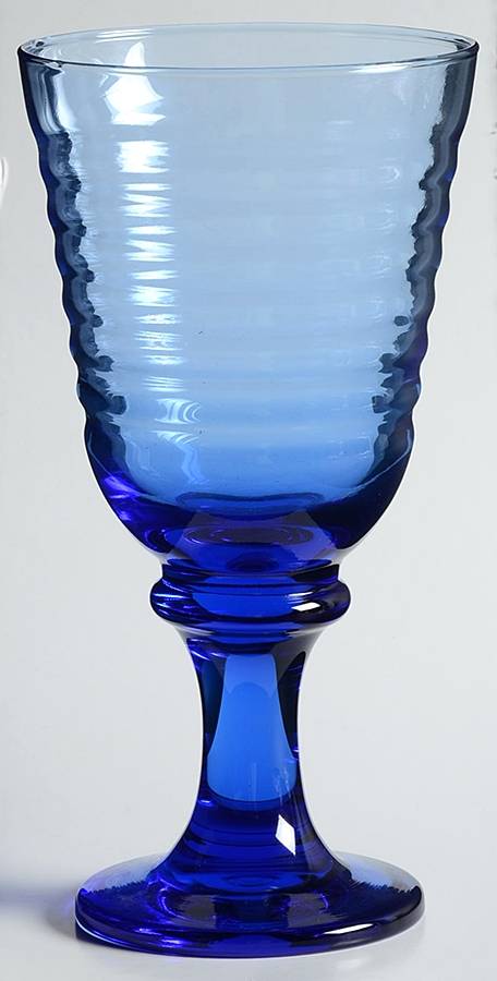 Sirrus Cobalt Blue (Mediterranean) Water Goblet by Libbey Glass Company-1