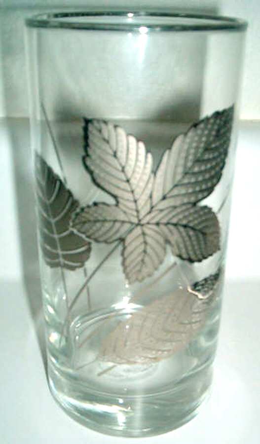 Platinum Leaves 16 Oz Flat Tumbler by Libbey Glass Company-1