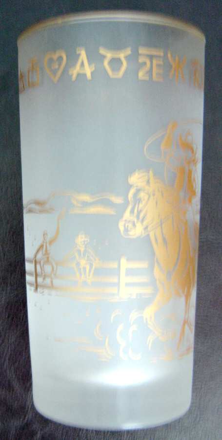 Golden Rider 12 Oz Flat Tumbler by Libbey Glass Company-1