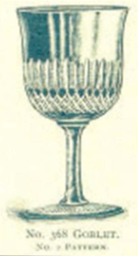 Cut 2 Water Goblet by Libbey Glass Company-1