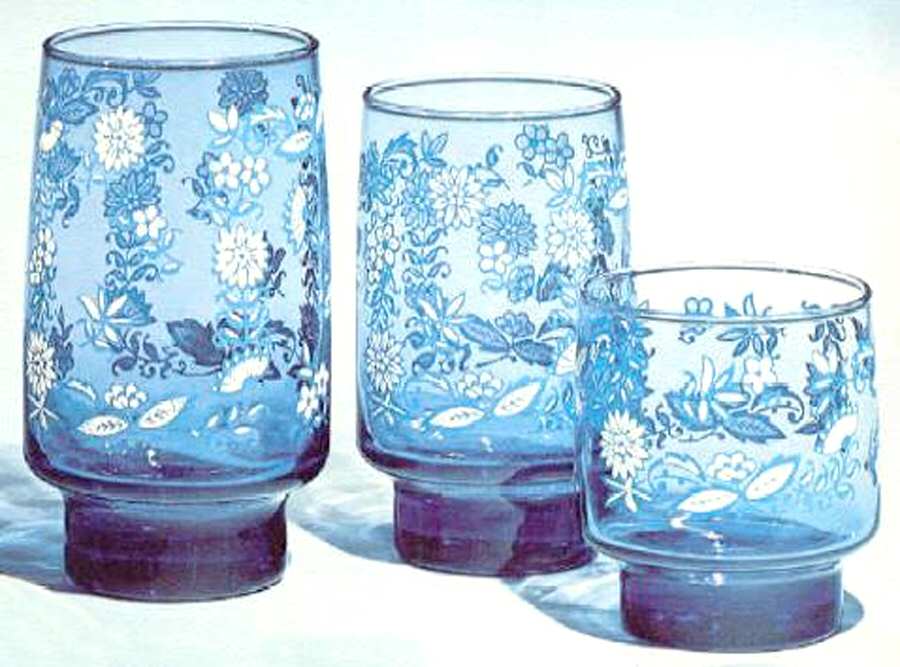 Blue Onion 12 Oz Flat Tumbler by Libbey Glass Company-1