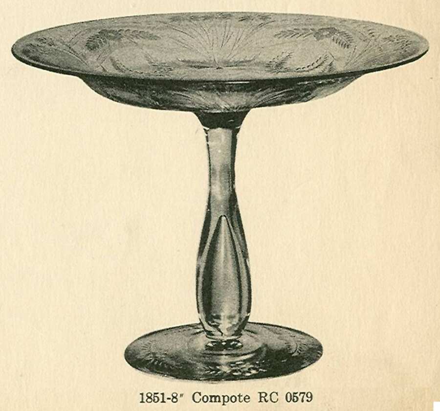 Cut 0579 (Line #5300) 8" Width Tall Open Comport by Libbey Glass Company-1