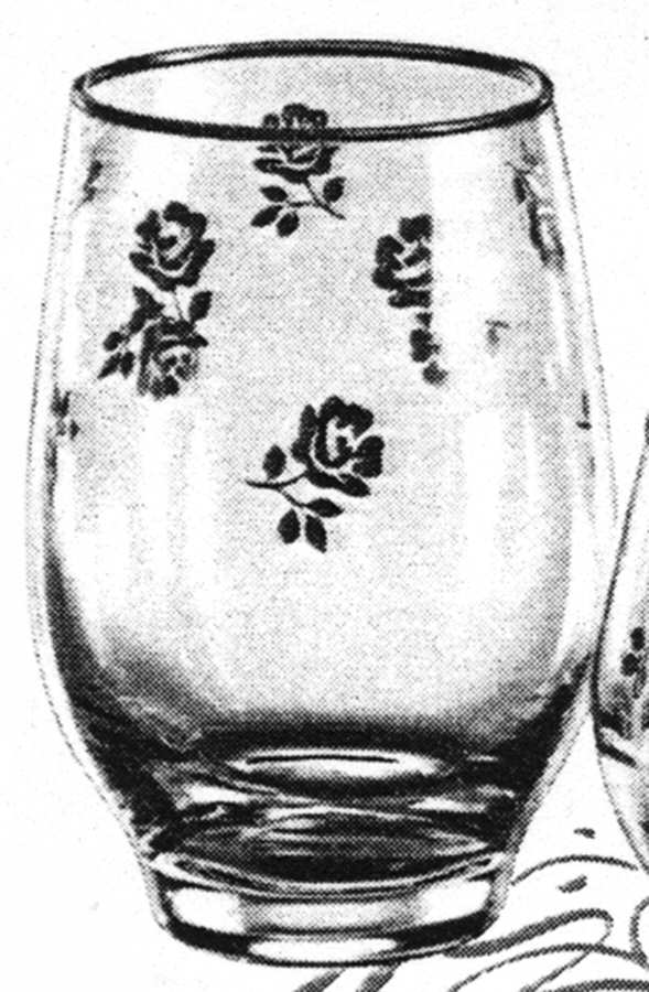 Provincial Rose Flat Tumbler by Libbey Glass Company-1