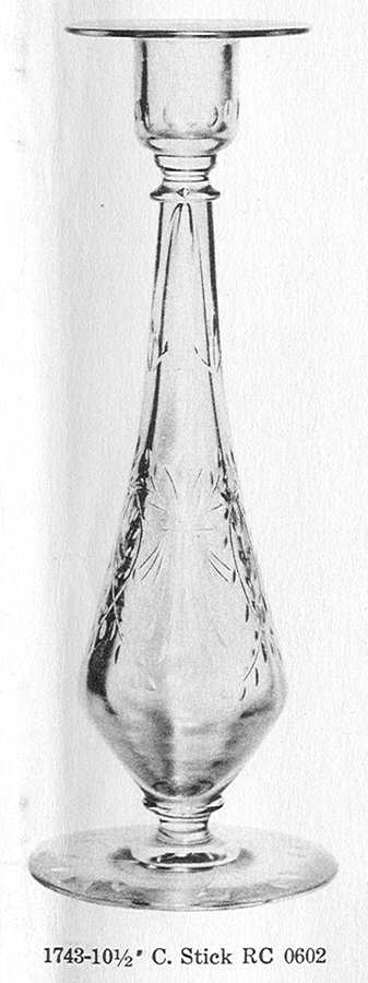Cut 0602 10" Tall Single Light Candlestick by Libbey Glass Company-1