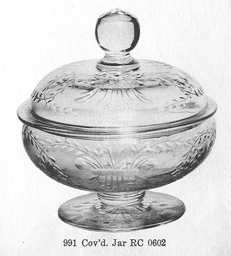 Cut 0602 Footed Covered Jar by Libbey Glass Company-1