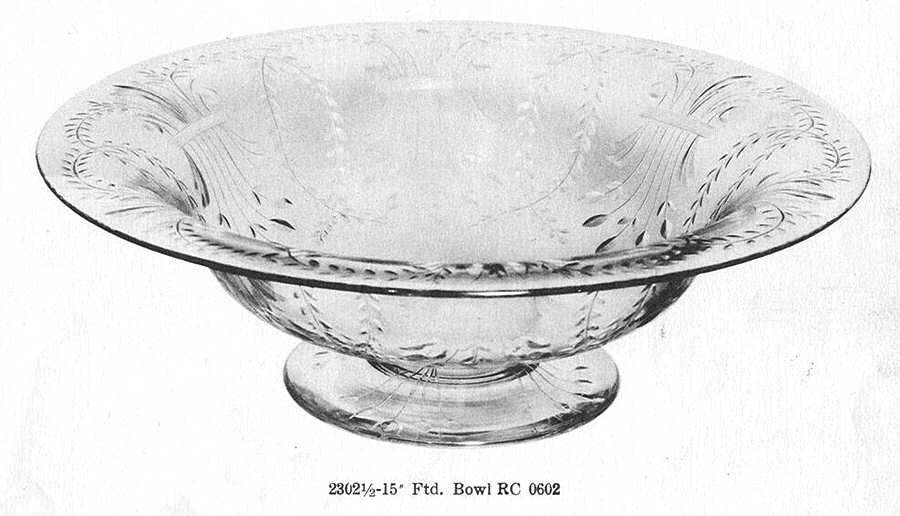 Cut 0602 15" Footed Bowl by Libbey Glass Company-1