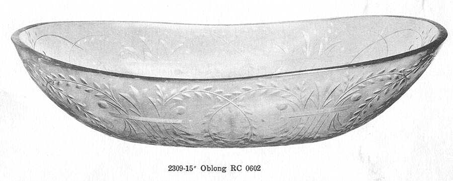 Cut 0602 15" Oval Bowl by Libbey Glass Company-1