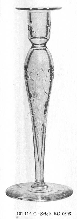 Cut 0606 11" Tall Single Light Candlestick by Libbey Glass Company-1