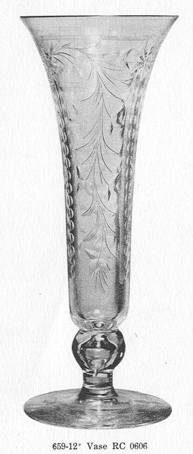 Cut 0606 12" Footed Vase by Libbey Glass Company-1