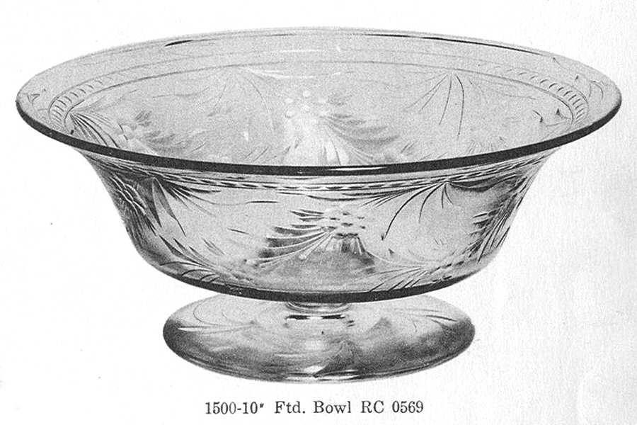 Cut 0569 10" Footed Bowl by Libbey Glass Company-1