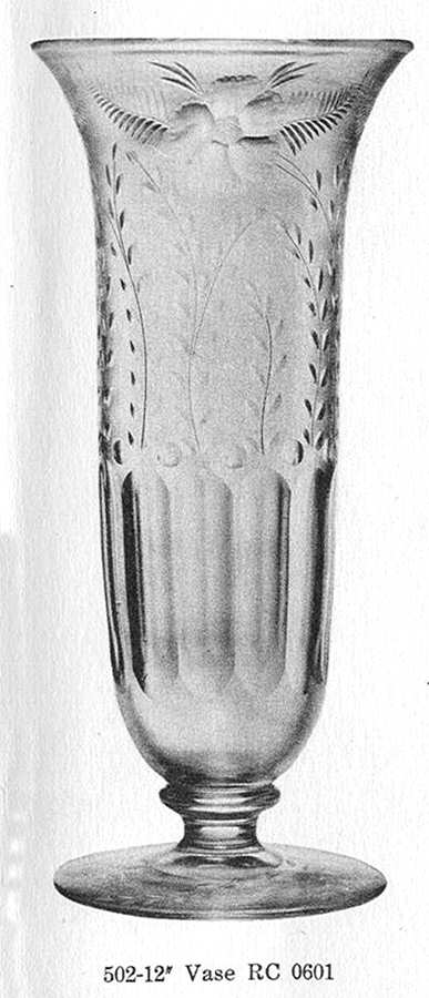Cut 0601 12" Footed Vase by Libbey Glass Company-1
