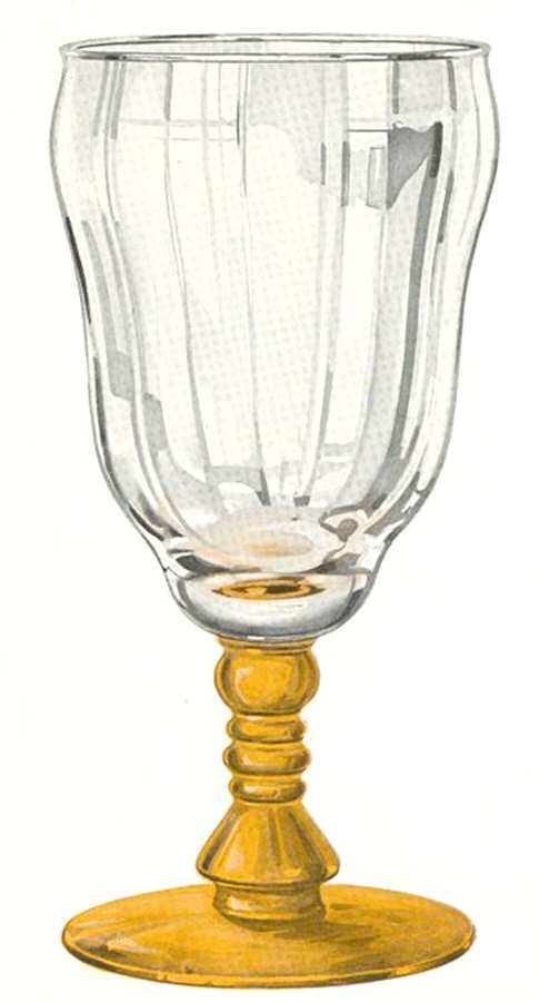 Warwick Amber (Straight Optic) Water Goblet by Libbey Glass Company-1