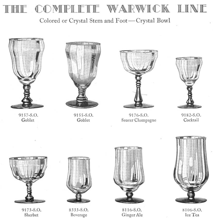 Warwick Green (Straight Optic) Water Goblet by Libbey Glass Company-1