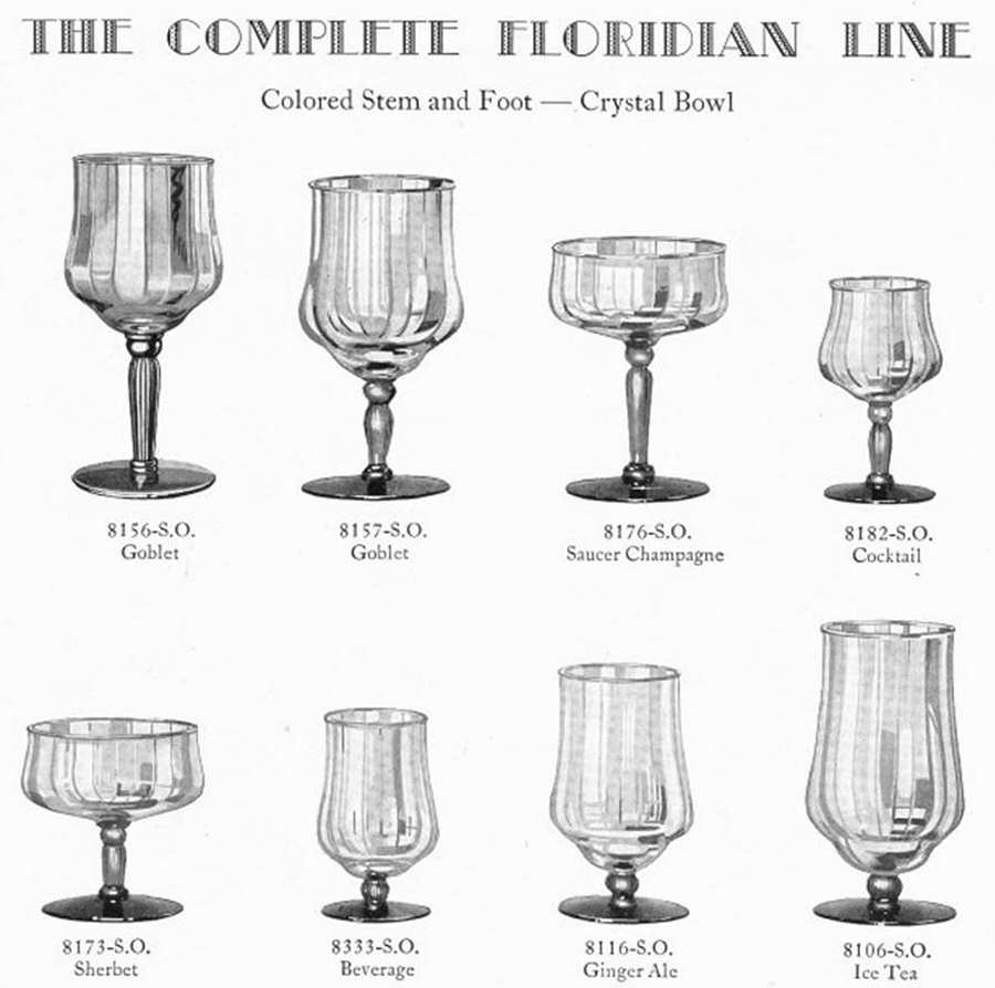 Floridian Clear (Straight Optic) Water Goblet by Libbey Glass Company-1