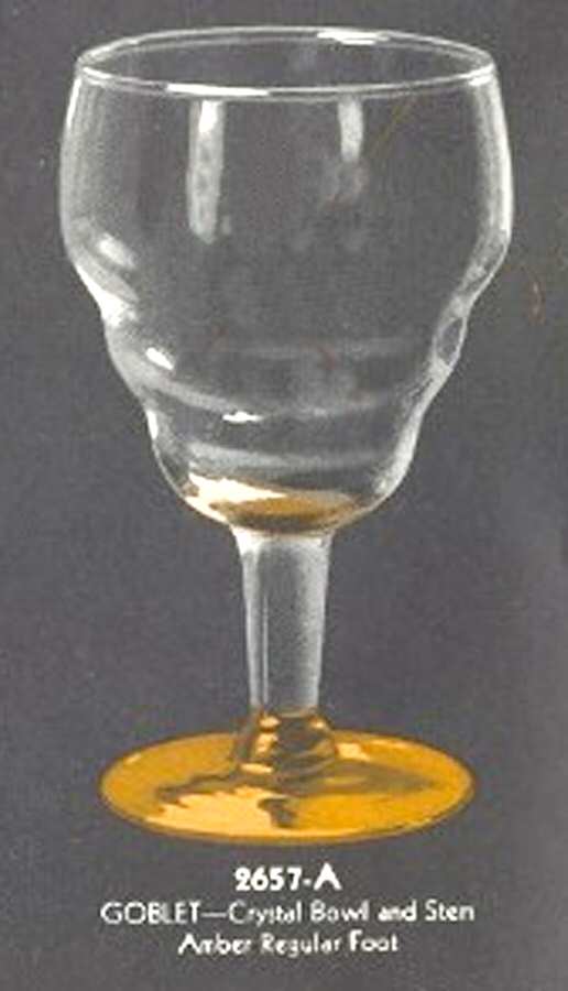 Governor Clinton Amber Foot Water Goblet by Libbey Glass Company-1