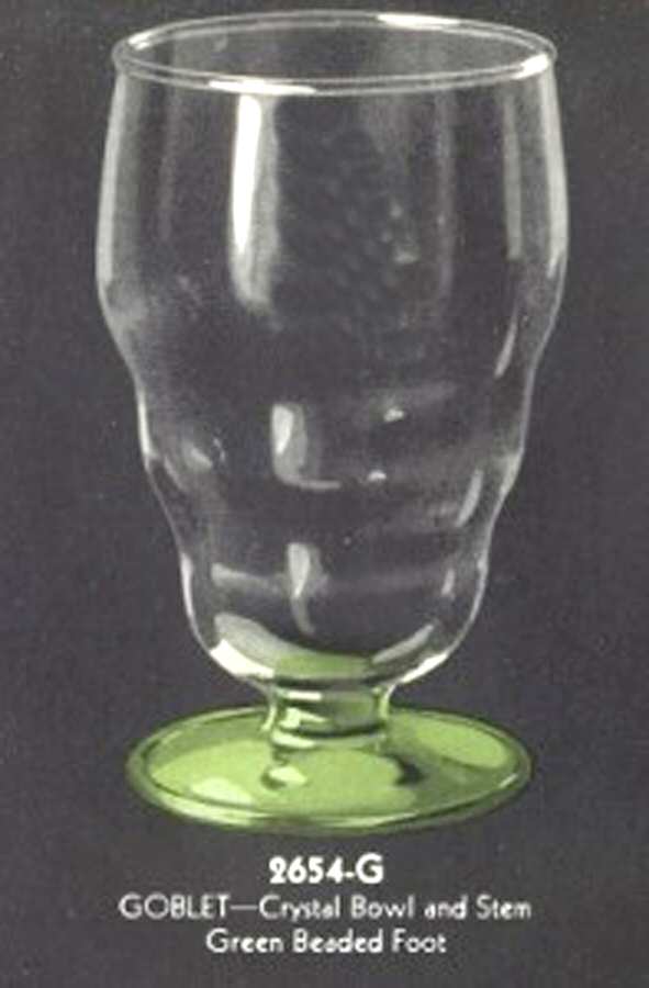 Governor Clinton Green Foot 10 Oz Footed Tumbler by Libbey Glass Company-1