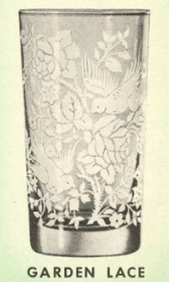 Garden Lace Flat Tumbler by Libbey Glass Company-1