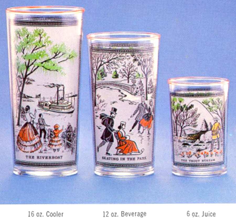 Currier & Ives Cooler by Libbey Glass Company-1