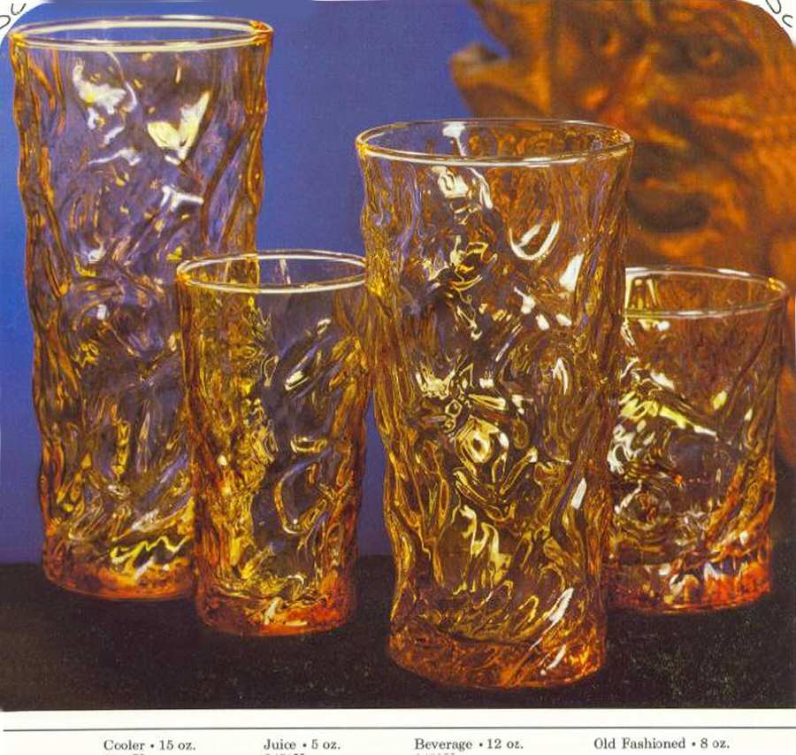 Aztec Gold Flat Tumbler by Libbey Glass Company-1