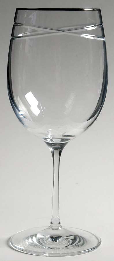 Vows (Platinum Trim) Water Goblet by Ralph Lauren Crystal-1