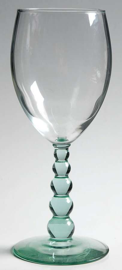 Metropolis Spanish Green Water Goblet by Libbey Glass Company-1