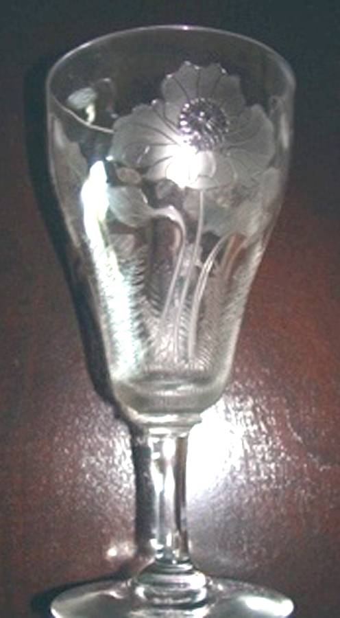Poppy Water Goblet by Locke Art Glass-1
