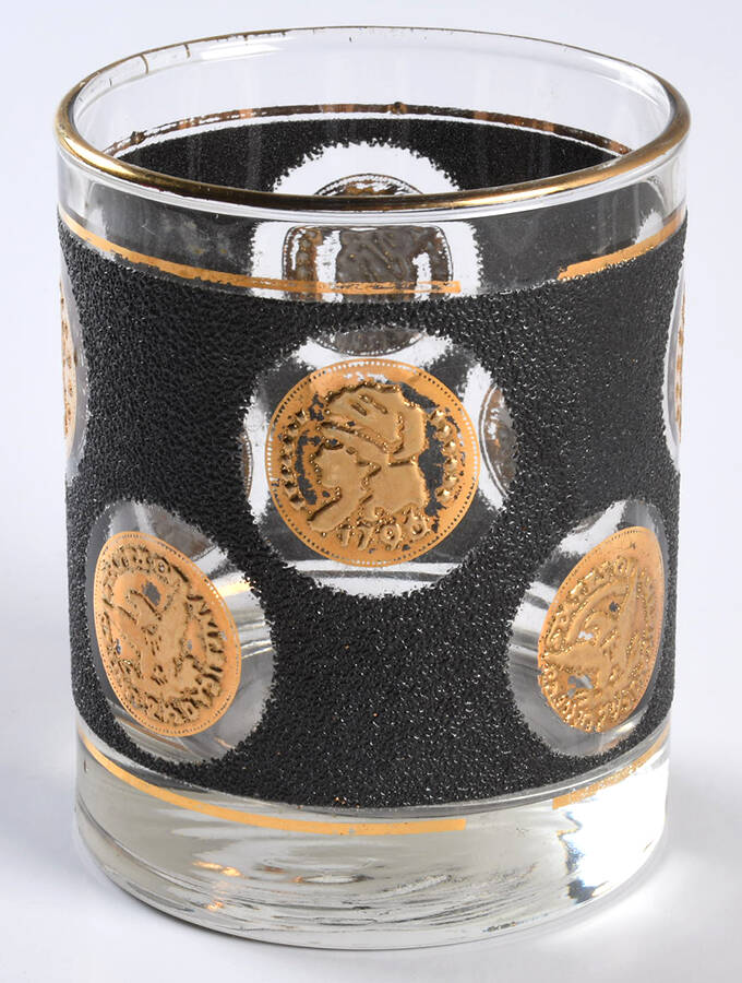 Gold Coins (Gold Band) Double Old Fashioned by Libbey Glass Company-1