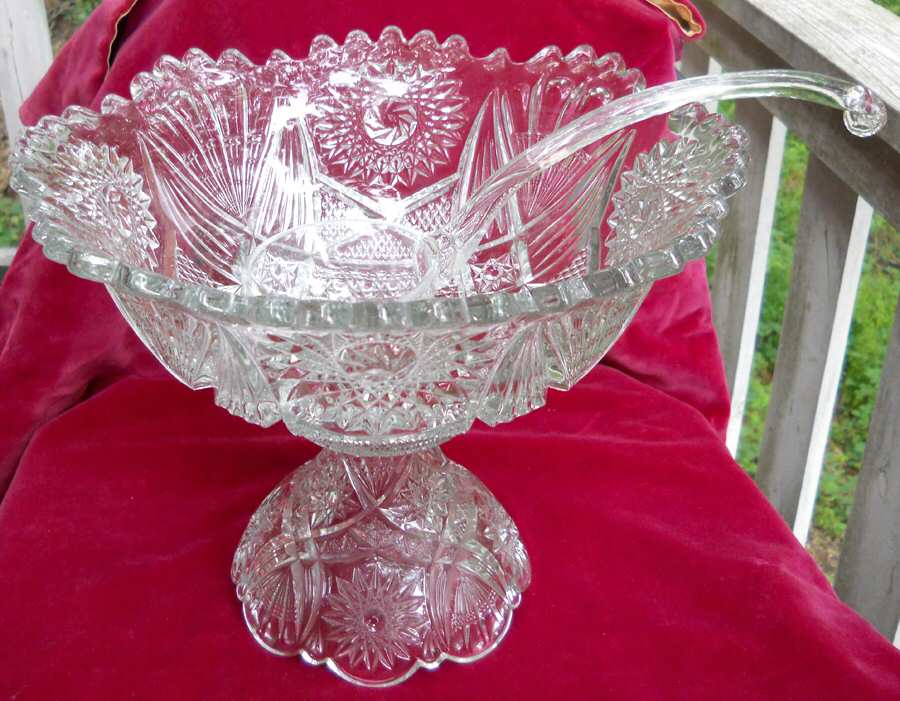 502 Clear Punch Bowl with Stand by Lancaster-1