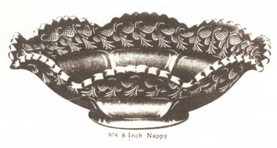Pinecones & Panels 8" Round Crimped Bowl by Lancaster-1