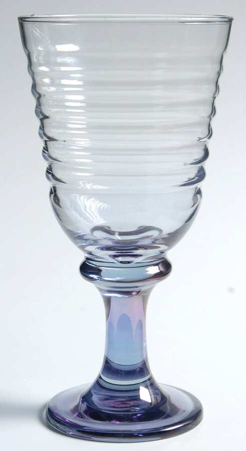 Sirrus Lustre Blue Water Goblet by Libbey Glass Company-1