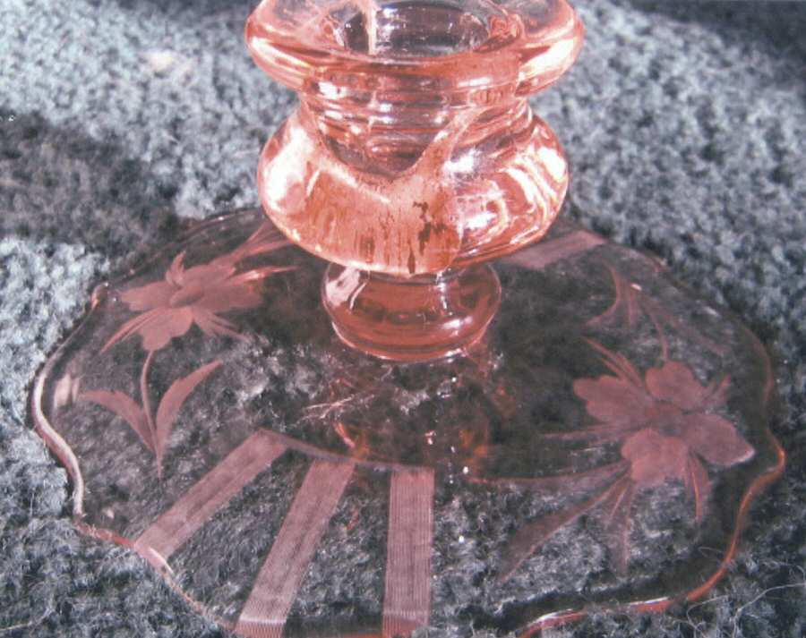 833-1 Pink Single Light Candlestick by Lancaster-1