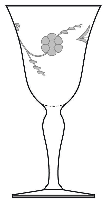 Cut A-118 Water Goblet by Ludwik Glass Company-1