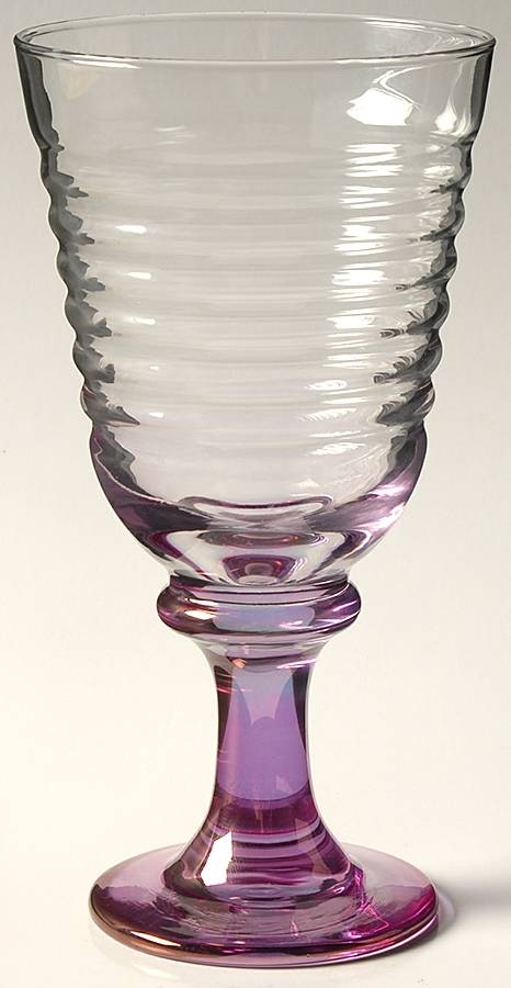 Sirrus Lustre Violet Water Goblet by Libbey Glass Company-1
