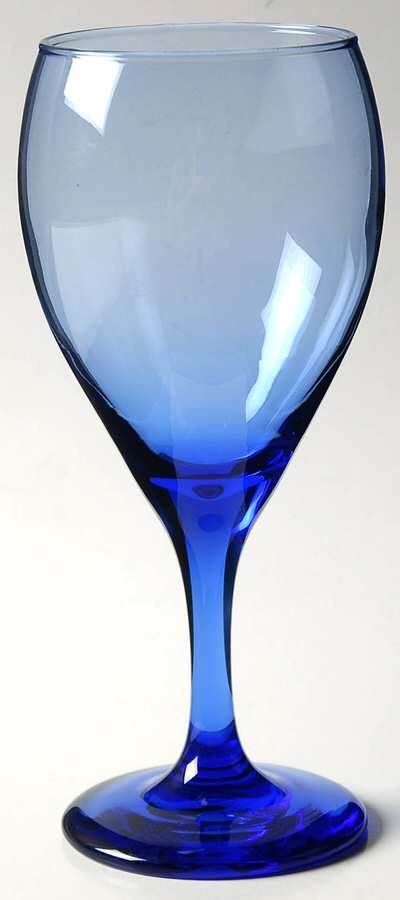Teardrop Blue (Mediterranean) Water Goblet by Libbey Glass Company-1