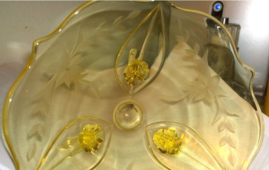 LAC31 Yellow (Topaz) 6" 3-Toed Footed Bowl by Lancaster-1
