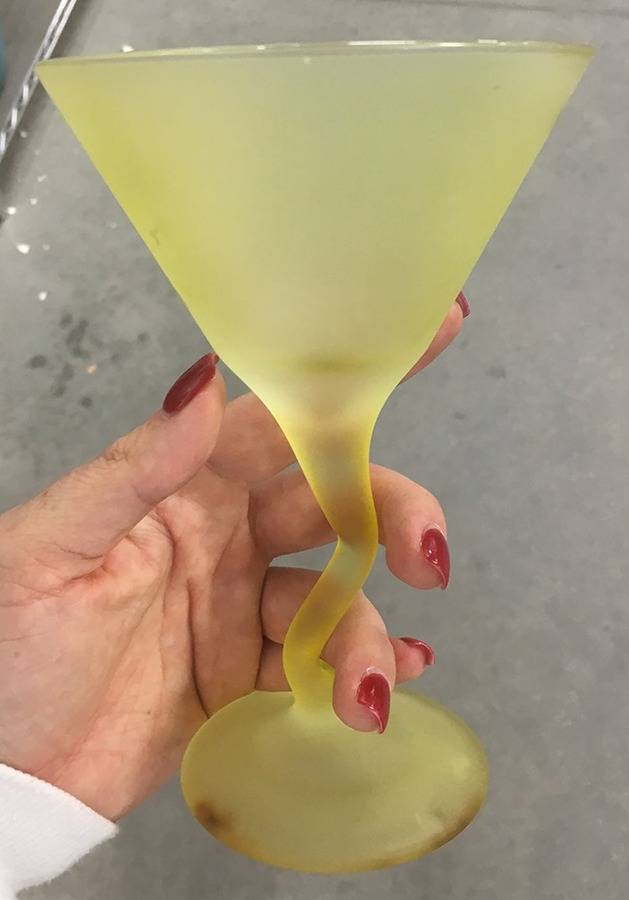 Z Stem (Frosted) Martini-Yellow by Libbey Glass Company-1