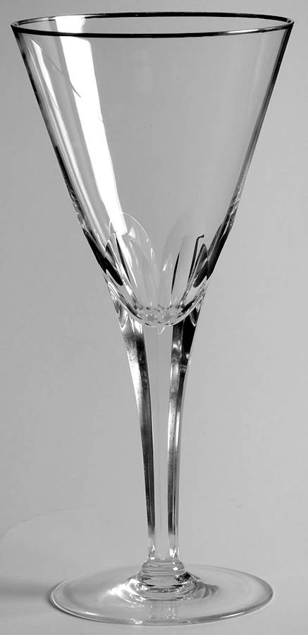 LRS71-Platinum Trim Water Goblet by Libbey Glass Company-1