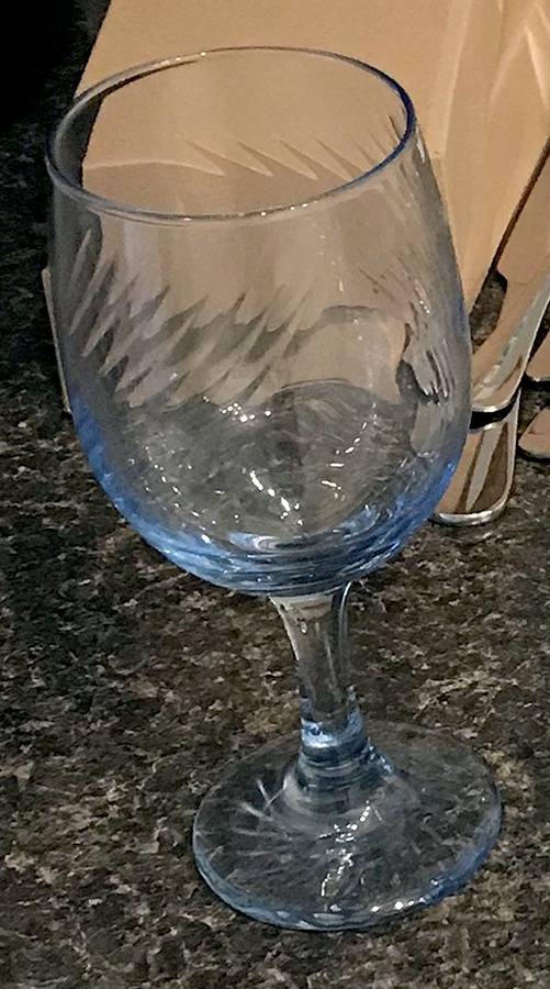 Misty Blue Swirl Sapphire Water Goblet by Libbey Glass Company-1
