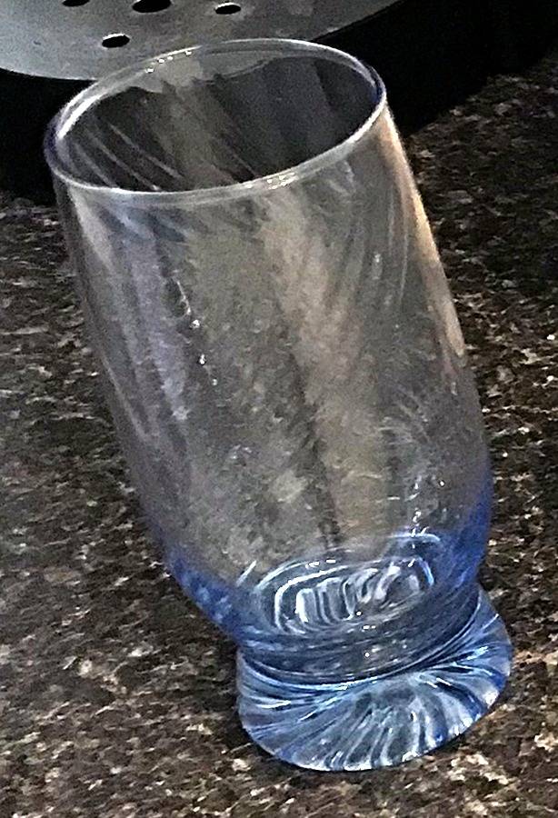 Misty Blue Swirl Sapphire Highball Glass by Libbey Glass Company-1