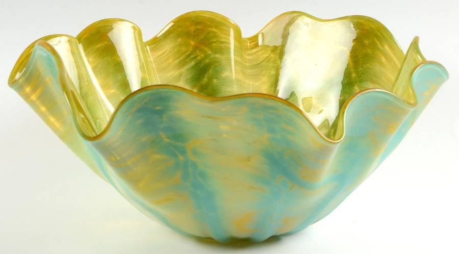 Art Glass Large Crimped Bowl by Lenox-1