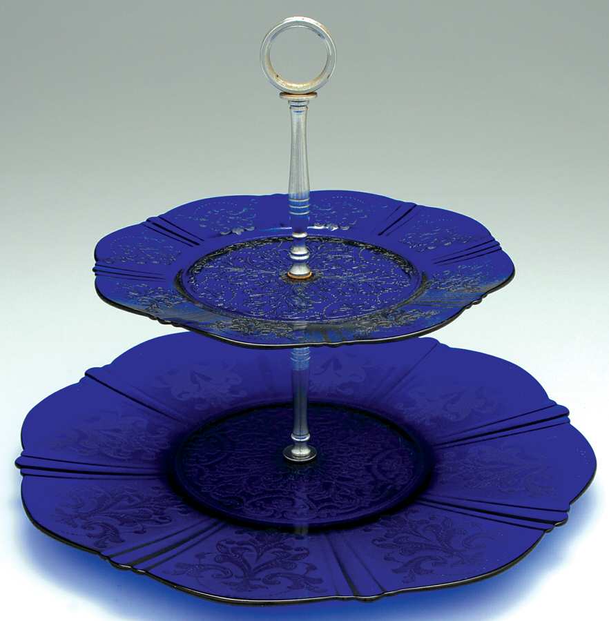 American Sweetheart Blue 2 Tier Serving Tray by MacBeth-Evans-1