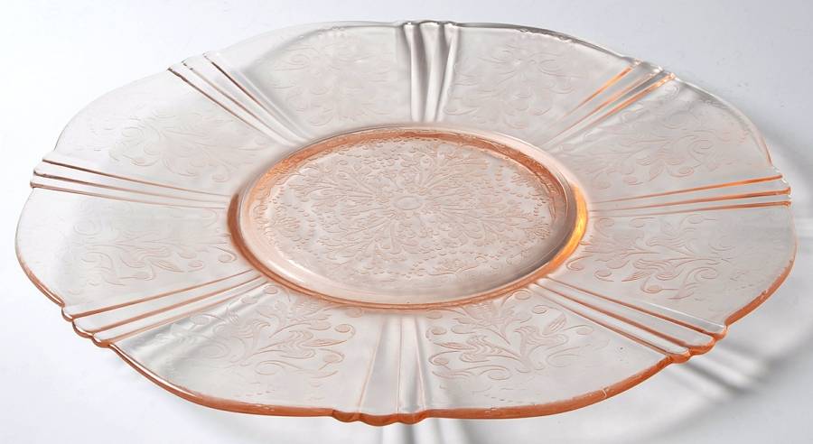 American Sweetheart Pink 12" Salver Plate by MacBeth-Evans-1