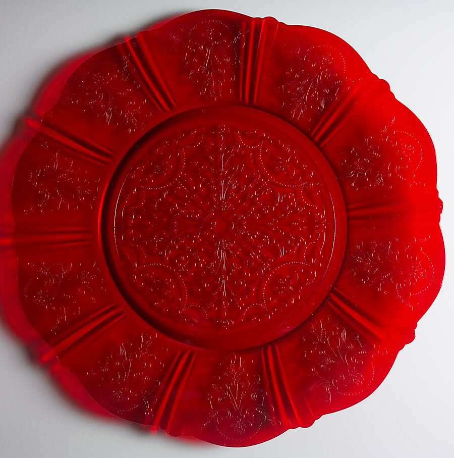 American Sweetheart Red 15" Service Plate by MacBeth-Evans-1