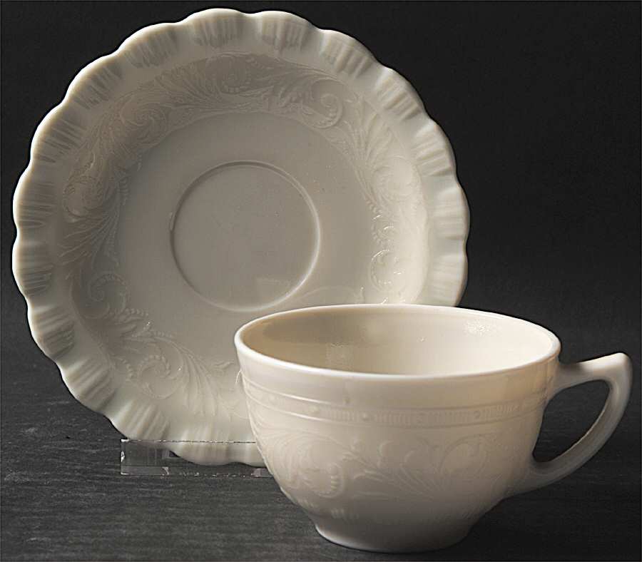 Chinex Classic Ivory Cup & Saucer Set by MacBeth-Evans-1