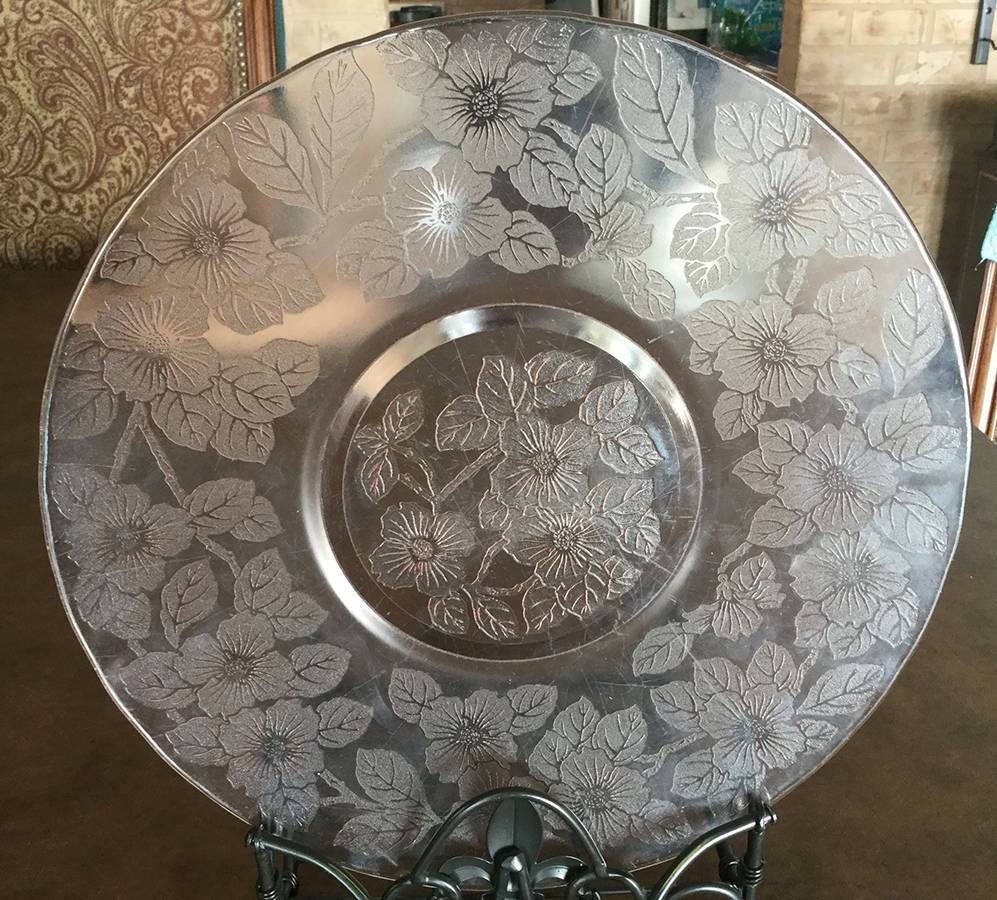 Dogwood Clear 11" Salver Plate by MacBeth-Evans-1