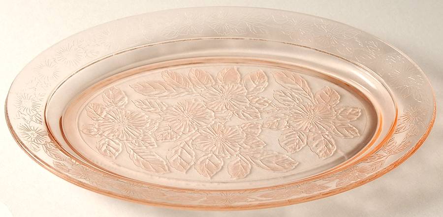 Dogwood Pink 12" Oval Platter by MacBeth-Evans-1