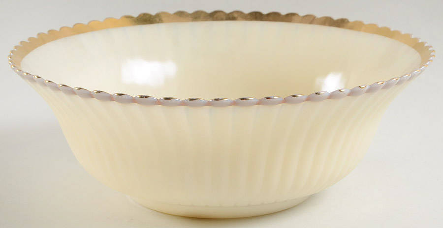 Petalware Cremax (Gold Trim) Large Fruit Bowl by MacBeth-Evans-1