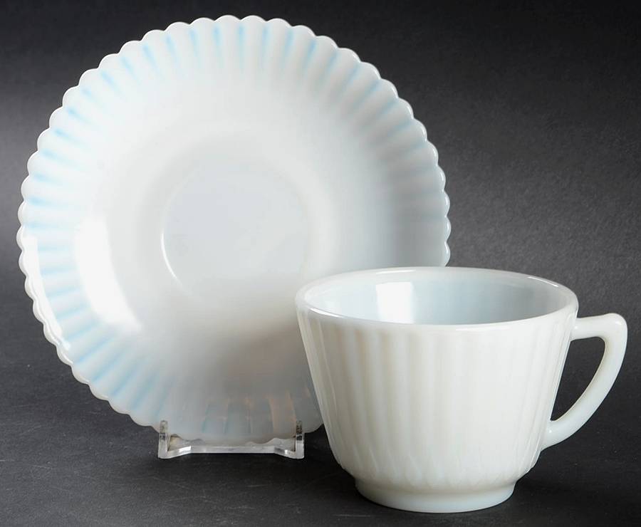 Petalware Monax (White) Cup and Saucer Set by MacBeth-Evans-1
